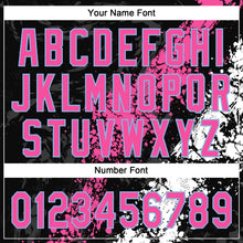 Laden Sie das Bild in den Galerie-Viewer, Uksn Individuelles Schwarz Pink Weiß-Hellblau Tropf-Spritzklecks gebrochene Textur Zweiknopf Unisex Softball-Trikot
