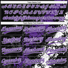 Laden Sie das Bild in den Galerie-Viewer, Uksn Individuelles Schwarz Violett-Weiß Tropf-Spritzklecks gebrochene Textur Zweiknopf Unisex Softball-Trikot

