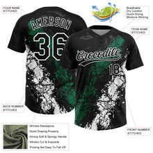 Laden Sie das Bild in den Galerie-Viewer, Uksn Individuelles Schwarz Kelly-Grün-Weiß Tropf-Spritzklecks gebrochene Textur Zweiknopf Unisex Softball-Trikot
