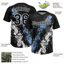 Laden Sie das Bild in den Galerie-Viewer, Uksn Individuelles Schwarz Hellblau-Weiß Tropf-Spritzklecks gebrochene Textur Zweiknopf Unisex Softball-Trikot
