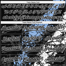 Laden Sie das Bild in den Galerie-Viewer, Uksn Individuelles Schwarz Hellblau-Weiß Tropf-Spritzklecks gebrochene Textur Zweiknopf Unisex Softball-Trikot
