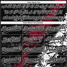 Laden Sie das Bild in den Galerie-Viewer, Uksn Individuelles Schwarz Karmesinrot-Weiß Tropf-Spritzklecks gebrochene Textur Zweiknopf Unisex Softball-Trikot
