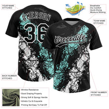 Laden Sie das Bild in den Galerie-Viewer, Uksn Individuelles Schwarz Eisblau-Weiß Tropf-Spritzklecks gebrochene Textur Zweiknopf Unisex Softball-Trikot
