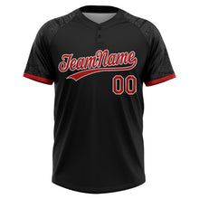 Laden Sie das Bild in den Galerie-Viewer, Uksn Individuelles Schwarz Rot-Weiß ethnisch aztekisch mexikanisch Erbe Zweiknopf Unisex Softball-Trikot
