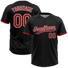 Laden Sie das Bild in den Galerie-Viewer, Uksn Individuelles Schwarz Rot-Weiß ethnisch aztekisch mexikanisch Erbe Zweiknopf Unisex Softball-Trikot
