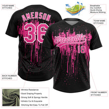 Laden Sie das Bild in den Galerie-Viewer, Uksn Individuelles Schwarz Pink-Weiß Tropf-Spritzfarbe Zweiknopf Unisex Softball-Trikot
