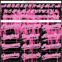 Laden Sie das Bild in den Galerie-Viewer, Uksn Individuelles Schwarz Pink-Weiß Tropf-Spritzfarbe Zweiknopf Unisex Softball-Trikot
