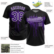 Laden Sie das Bild in den Galerie-Viewer, Uksn Individuelles Schwarz Violett-Weiß Tropf-Spritzfarbe Zweiknopf Unisex Softball-Trikot
