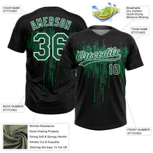 Laden Sie das Bild in den Galerie-Viewer, Uksn Individuelles Schwarz Kelly-Grün-Weiß Tropf-Spritzfarbe Zweiknopf Unisex Softball-Trikot
