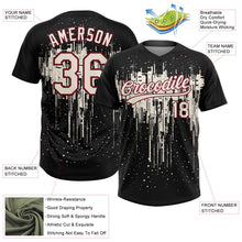 Laden Sie das Bild in den Galerie-Viewer, Uksn Individuelles Schwarz Creme-Karmesinrot Tropf-Spritzfarbe Zweiknopf Unisex Softball-Trikot

