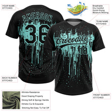 Laden Sie das Bild in den Galerie-Viewer, Uksn Individuelles Schwarz Eisblau Tropf-Spritzfarbe Zweiknopf Unisex Softball-Trikot
