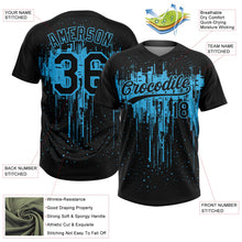 Laden Sie das Bild in den Galerie-Viewer, Uksn Individuelles Schwarz Himmelblau Tropf-Spritzfarbe Zweiknopf Unisex Softball-Trikot
