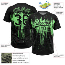 Laden Sie das Bild in den Galerie-Viewer, Uksn Individuelles Schwarz Erbsengrün Tropf-Spritzfarbe Zweiknopf Unisex Softball-Trikot
