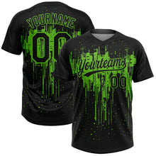Laden Sie das Bild in den Galerie-Viewer, Uksn Individuelles Schwarz Aurora-Grün Tropf-Spritzfarbe Zweiknopf Unisex Softball-Trikot
