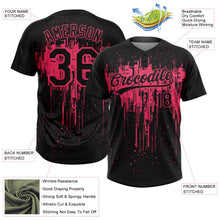 Laden Sie das Bild in den Galerie-Viewer, Uksn Individuelles Schwarz Neonpink Tropf-Spritzfarbe Zweiknopf Unisex Softball-Trikot
