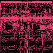 Laden Sie das Bild in den Galerie-Viewer, Uksn Individuelles Schwarz Neonpink Tropf-Spritzfarbe Zweiknopf Unisex Softball-Trikot
