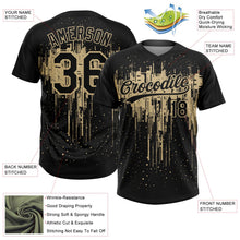 Laden Sie das Bild in den Galerie-Viewer, Uksn Individuelles Schwarz Vegas-Gold Tropf-Spritzfarbe Zweiknopf Unisex Softball-Trikot
