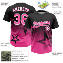Laden Sie das Bild in den Galerie-Viewer, Uksn Individuelles Schwarz Pink-Weiß Farbverlauf-Stil Funkelnder Stern Zweiknopf Unisex Softball-Trikot
