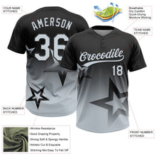Laden Sie das Bild in den Galerie-Viewer, Uksn Individuelles Schwarz Silber Farbverlauf-Stil Funkelnder Stern Zweiknopf Unisex Softball-Trikot
