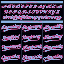 Laden Sie das Bild in den Galerie-Viewer, Uksn Individuelles Schwarz Hellblau-Pink Farbverlauf-Stil Funkelnder Stern Zweiknopf Unisex Softball-Trikot
