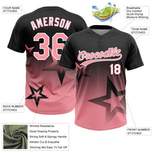 Laden Sie das Bild in den Galerie-Viewer, Uksn Individuelles Schwarz Mittelrosa-Weiß Farbverlauf-Stil Funkelnder Stern Zweiknopf Unisex Softball-Trikot

