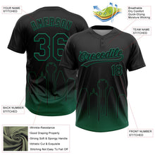 Laden Sie das Bild in den Galerie-Viewer, Uksn Individuelles Schwarz Kelly-Grün Dallas City Edition Farbverlauf Zweiknopf Unisex Softball-Trikot
