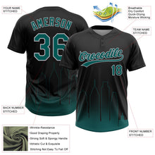 Laden Sie das Bild in den Galerie-Viewer, Uksn Individuelles Schwarz Mitternachtsgrün-Grau Philadelphia City Edition Farbverlauf Zweiknopf Unisex Softball-Trikot
