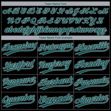 Laden Sie das Bild in den Galerie-Viewer, Uksn Individuelles Schwarz Mitternachtsgrün-Grau Philadelphia City Edition Farbverlauf Zweiknopf Unisex Softball-Trikot
