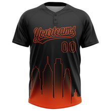 Laden Sie das Bild in den Galerie-Viewer, Uksn Individuelles Schwarz Orange Philadelphia City Edition Farbverlauf Zweiknopf Unisex Softball-Trikot

