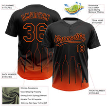 Laden Sie das Bild in den Galerie-Viewer, Uksn Individuelles Schwarz Orange Philadelphia City Edition Farbverlauf Zweiknopf Unisex Softball-Trikot
