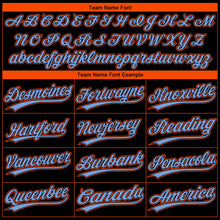 Laden Sie das Bild in den Galerie-Viewer, Uksn Individuelles Schwarz Puderblau-Orange Miami City Edition Farbverlauf Zweiknopf Unisex Softball-Trikot
