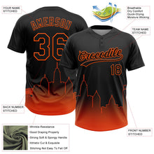Laden Sie das Bild in den Galerie-Viewer, Uksn Individuelles Schwarz Orange Baltimore City Edition Farbverlauf Zweiknopf Unisex Softball-Trikot
