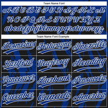 Laden Sie das Bild in den Galerie-Viewer, Uksn Individuelles Schwarz Royalblau-Weiß Spritzklecks zerrissener scharfer Pinselstrich Zweiknopf Unisex Softball-Trikot
