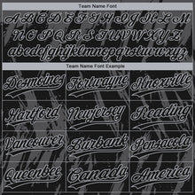 Laden Sie das Bild in den Galerie-Viewer, Uksn Individuelles Schwarz Stahlgrau-Grau Spritzklecks zerrissener scharfer Pinselstrich Zweiknopf Unisex Softball-Trikot
