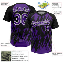 Laden Sie das Bild in den Galerie-Viewer, Uksn Individuelles Schwarz Violett-Weiß Spritzklecks zerrissener scharfer Pinselstrich Zweiknopf Unisex Softball-Trikot
