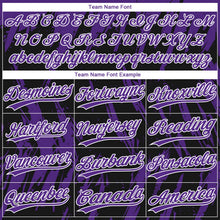 Laden Sie das Bild in den Galerie-Viewer, Uksn Individuelles Schwarz Violett-Weiß Spritzklecks zerrissener scharfer Pinselstrich Zweiknopf Unisex Softball-Trikot
