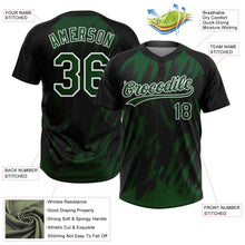 Laden Sie das Bild in den Galerie-Viewer, Uksn Individuelles Schwarz Grün-Weiß Spritzklecks zerrissener scharfer Pinselstrich Zweiknopf Unisex Softball-Trikot

