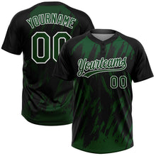 Laden Sie das Bild in den Galerie-Viewer, Uksn Individuelles Schwarz Grün-Weiß Spritzklecks zerrissener scharfer Pinselstrich Zweiknopf Unisex Softball-Trikot
