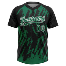 Laden Sie das Bild in den Galerie-Viewer, Uksn Individuelles Schwarz Kelly-Grün-Weiß Spritzklecks zerrissener scharfer Pinselstrich Zweiknopf Unisex Softball-Trikot
