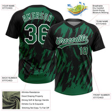 Laden Sie das Bild in den Galerie-Viewer, Uksn Individuelles Schwarz Kelly-Grün-Weiß Spritzklecks zerrissener scharfer Pinselstrich Zweiknopf Unisex Softball-Trikot
