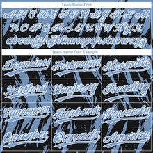 Laden Sie das Bild in den Galerie-Viewer, Uksn Individuelles Schwarz Hellblau-Weiß Spritzklecks zerrissener scharfer Pinselstrich Zweiknopf Unisex Softball-Trikot

