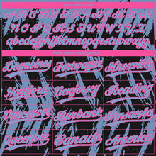 Laden Sie das Bild in den Galerie-Viewer, Uksn Individuelles Schwarz Hellblau-Pink Spritzklecks zerrissener scharfer Pinselstrich Zweiknopf Unisex Softball-Trikot
