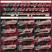 Laden Sie das Bild in den Galerie-Viewer, Uksn Individuelles Schwarz Vintage USA-Flagge Karmesinrot-Creme Spritzklecks zerrissener scharfer Pinselstrich Zweiknopf Unisex Softball-Trikot
