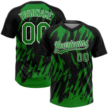 Laden Sie das Bild in den Galerie-Viewer, Uksn Individuelles Schwarz Grasgrün-Weiß Spritzklecks zerrissener scharfer Pinselstrich Zweiknopf Unisex Softball-Trikot
