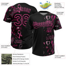 Laden Sie das Bild in den Galerie-Viewer, Uksn Individuelles Schwarz Pink Pink Schleife Monat der Brustkrebsbewusstsein Frauengesundheitspflege Unterstützung Zweiknopf Unisex Softball-Trikot
