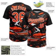 Laden Sie das Bild in den Galerie-Viewer, Uksn Individuelles Schwarz Orange-Weiß Raglanärmel Abstrakt fließender Marmor Zweiknopf Unisex Softball-Trikot
