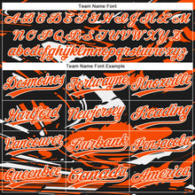 Laden Sie das Bild in den Galerie-Viewer, Uksn Individuelles Schwarz Orange-Weiß Raglanärmel Abstrakt fließender Marmor Zweiknopf Unisex Softball-Trikot

