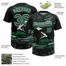 Laden Sie das Bild in den Galerie-Viewer, Uksn Individuelles Schwarz Kelly-Grün-Weiß Raglanärmel Abstrakt fließender Marmor Zweiknopf Unisex Softball-Trikot
