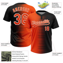 Laden Sie das Bild in den Galerie-Viewer, Uksn Individuelles Schwarz Orange-Weiß Farbverlauf Horizontaler Streifen Zweiknopf Unisex Softball-Trikot

