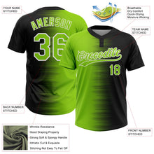 Laden Sie das Bild in den Galerie-Viewer, Uksn Individuelles Schwarz Neongrün-Weiß Farbverlauf Horizontaler Streifen Zweiknopf Unisex Softball-Trikot
